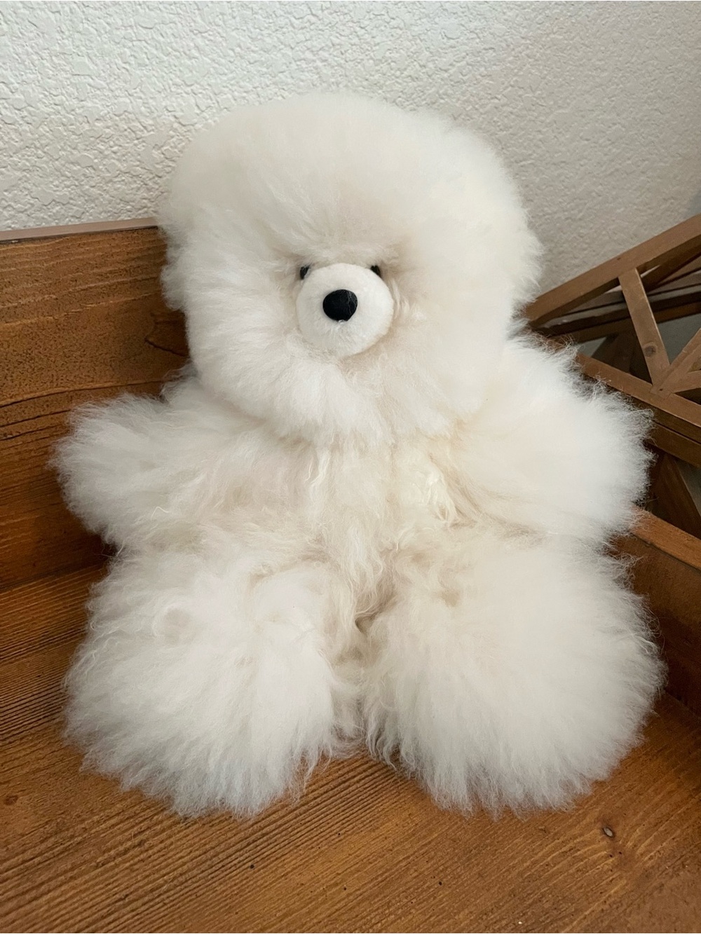 Adorable Fluffy Large White Alpaca Bear